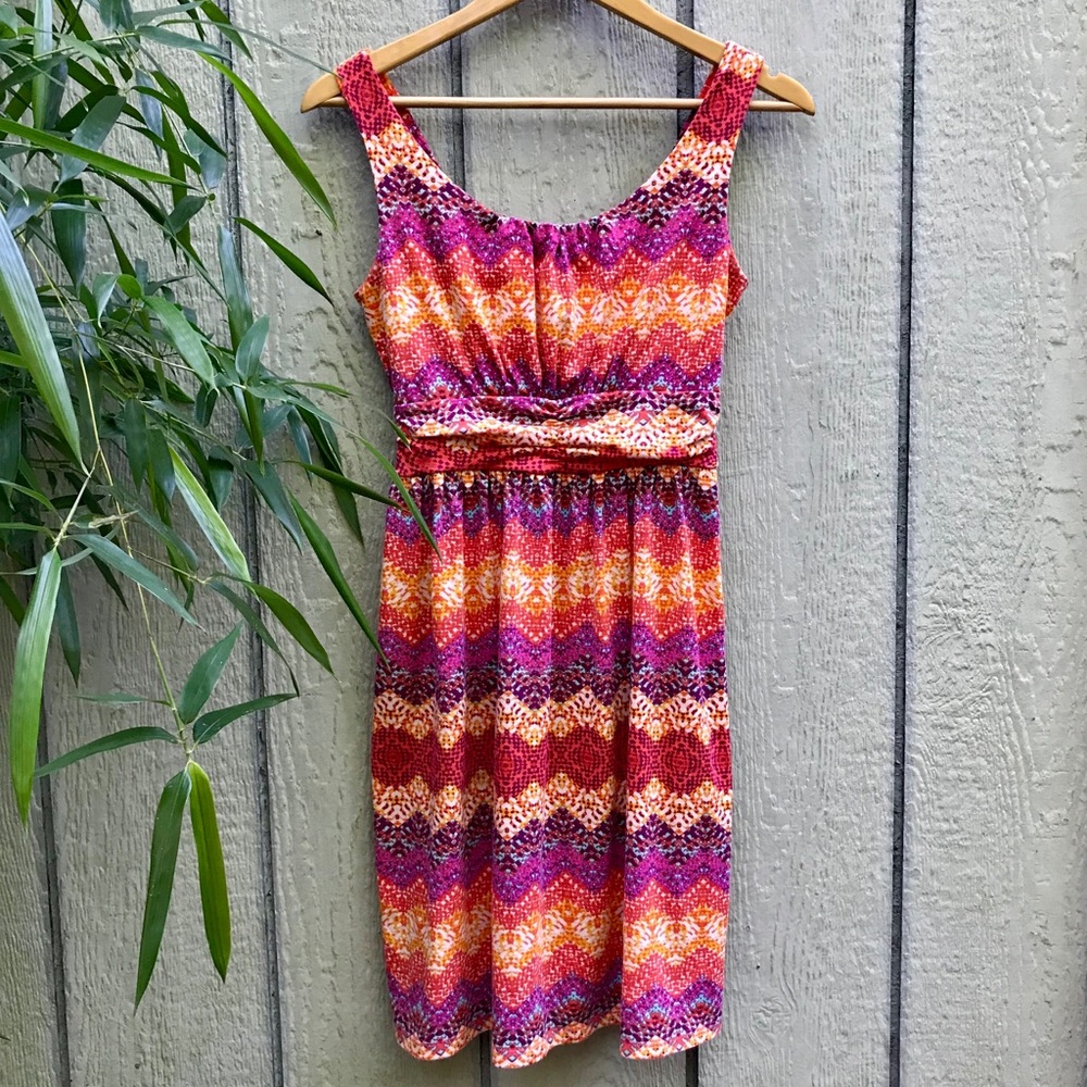 Faded Glory tropical sunset beach vacation dress